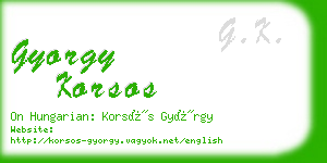 gyorgy korsos business card